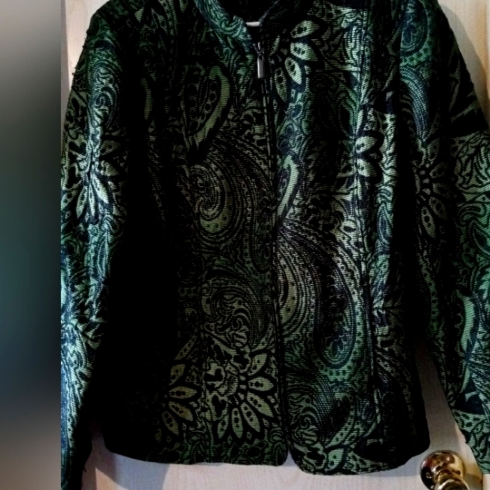Susan Graver Style Damask blazer jacket